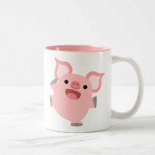 Taza Bicolor Cerdo Personalizado Cute Joyous