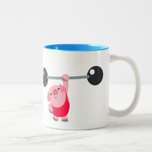 Taza Bicolor Cerdo Personalizado de Halterofilia
