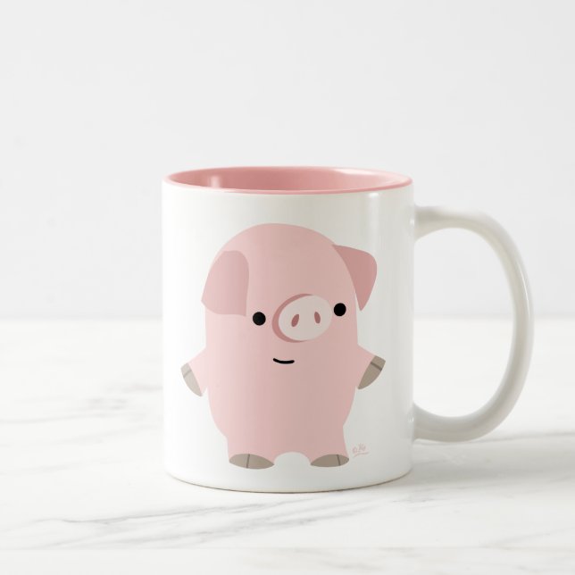 Taza Bicolor Cerdo Personalizado silencioso (Derecha)