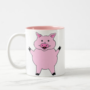 Taza Bicolor Cerdo rosado