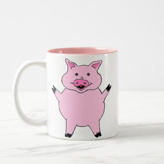 Taza Bicolor Cerdo rosado (Izquierda)