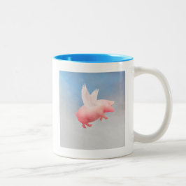 Taza Bicolor Cerdo volador