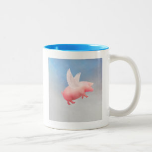 Taza Bicolor Cerdo volador