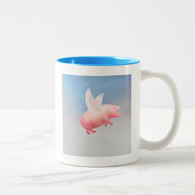 Taza Bicolor Cerdo volador (Derecha)