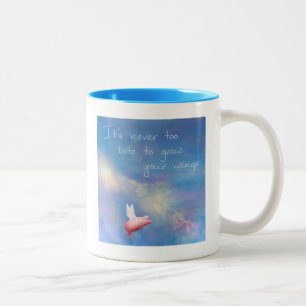 Taza Bicolor Cerdo volador - Nunca es demasiado tarde para cult