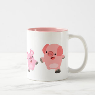 Taza Bicolor Cerdos Personalizados en ejecución