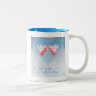 Taza Bicolor Cerdos voladores amor increíble