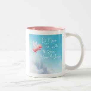 Taza Bicolor Cerdos voladores cultivan tus alas