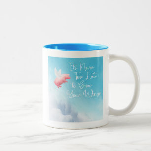 Taza Bicolor Cerdos voladores cultivan tus alas