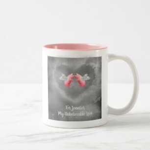 Taza Bicolor Cerdos Voladores Personalizados Amor Increíble