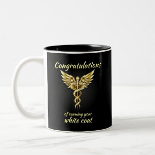 Taza Bicolor Ceremonia de Cocina Blanca Oro Médico