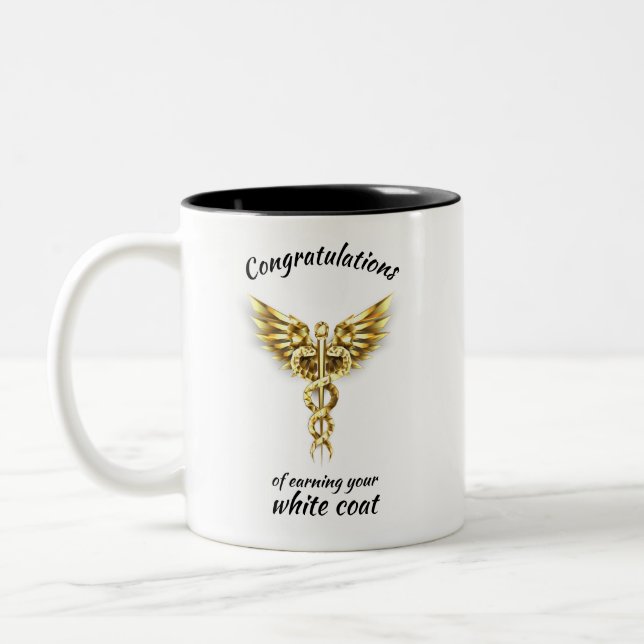 Taza Bicolor Ceremonia de Cocina Blanca Oro Médico (Izquierda)