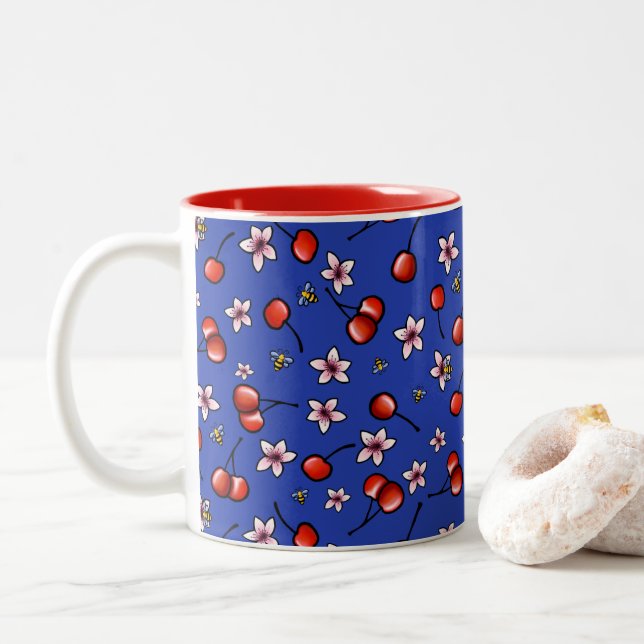 Taza Bicolor Cereza (Con donut)