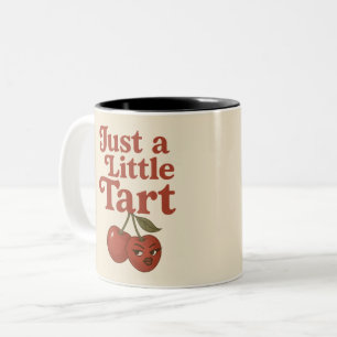 Taza Bicolor Cereza descarada solo un poco ácida rojo retro