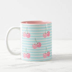 Taza Bicolor Cerezas Rosadas Verano