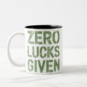 Taza Bicolor Cero Suerte Dado Día de San Patricio Divertido