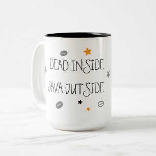Taza Bicolor Certificado Muerto por Dentro – Cráneo de Café Div
