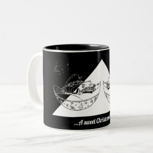 Taza Bicolor Chalkboard Navidad Car