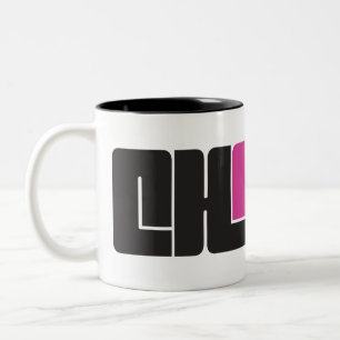 Taza Bicolor Chama negro y rosa tazón de café de dos tonos