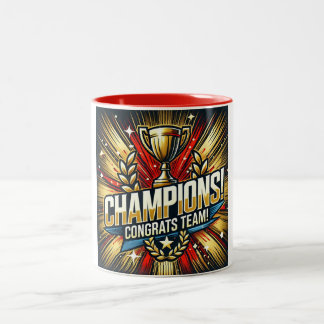 Taza Bicolor Champions Team Mug | Celebración de la victoria de