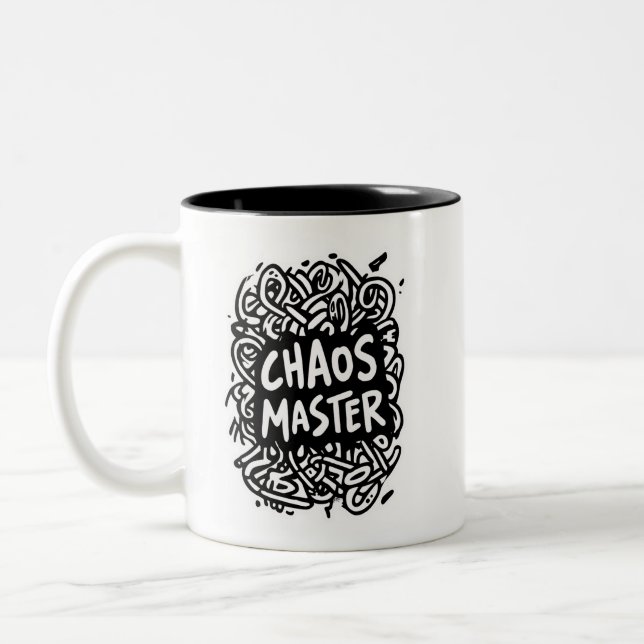 Taza Bicolor Chaos Master – Diseño multitarea (Izquierda)