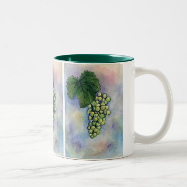 Taza Bicolor Chardonnay Wine Grapes Mug (Derecha)