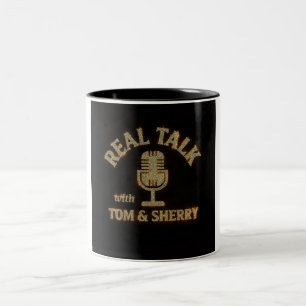 Taza Bicolor Charla real con Tom y Sherry Podcast Coffee Mug