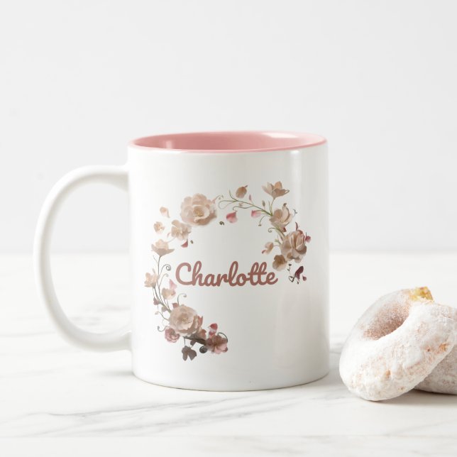 Taza Bicolor Charlotte Floral Mug (Con donut)
