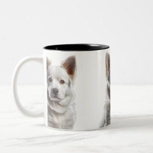 Taza Bicolor Charming White Shepherd Puppy Portrait