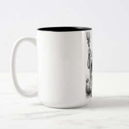 Taza Bicolor Charon Ferryman Marble Statue Ink Art Mug