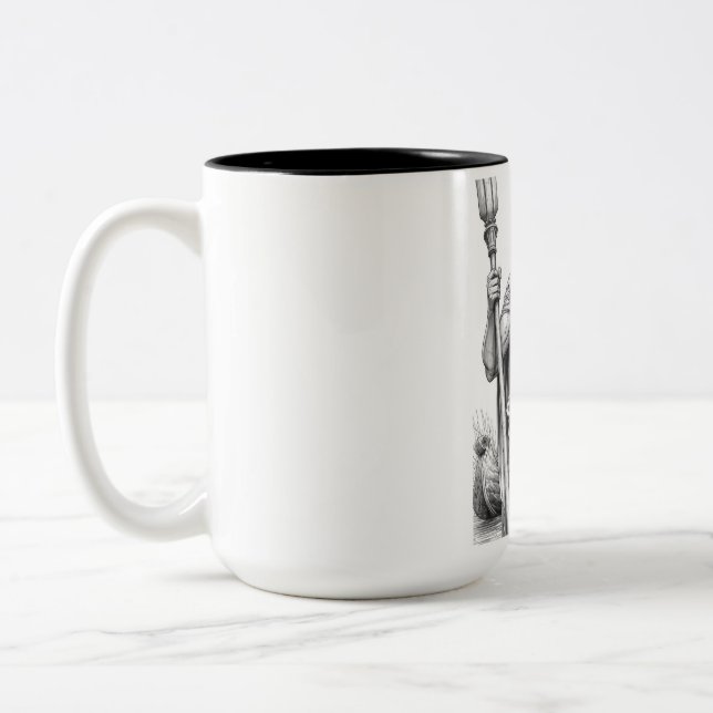 Taza Bicolor Charon Ferryman Marble Statue Ink Art Mug (Izquierda)