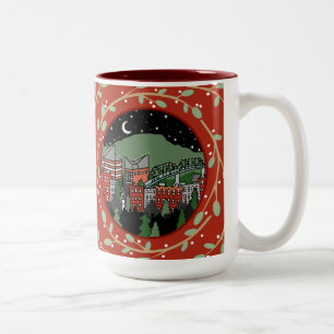 Taza Bicolor Chattanooga Tennessee Holiday Mug