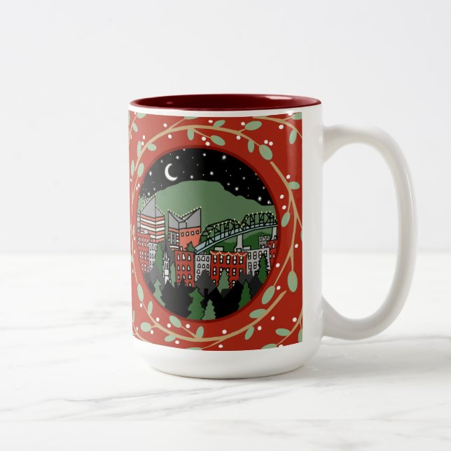 Taza Bicolor Chattanooga Tennessee Holiday Mug (Derecha)