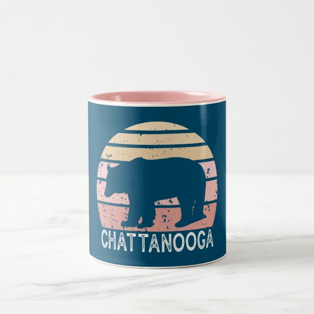 Taza Bicolor Chattanooga Tennessee Retro Bear (Centro)