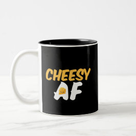 Taza Bicolor Cheesy AF Funny and Cuese Cheese Lover