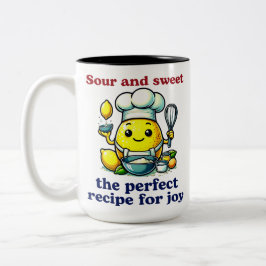 Taza Bicolor Chef De Limón Cutáneo Que Sirve De Luces Alegres