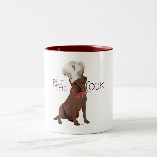 Taza Bicolor Chef Labrador Retriever de Chocolate (Centro)
