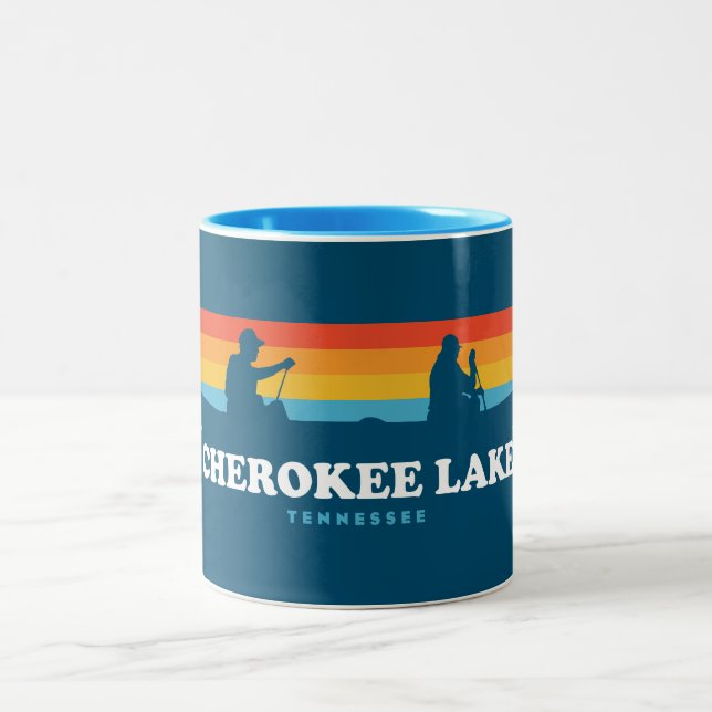 Taza Bicolor Cherokee Lake Tennessee Canoe (Centro)