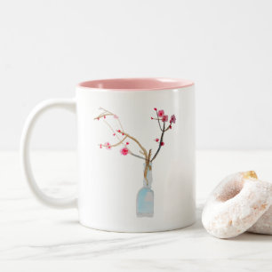 Taza Bicolor Cherry Blossom sakura acuarela arte