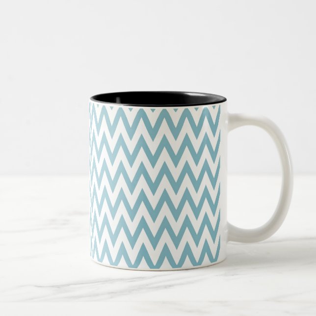 Taza Bicolor Chevron azul y blanco (Derecha)