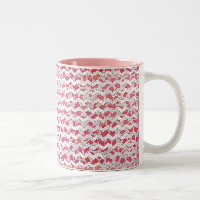 Taza Bicolor ChevronDalmatian rosa y blanco (Derecha)