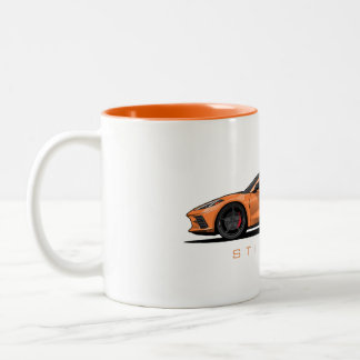 Taza Bicolor Chevy Corvette C8 Black Illustration
