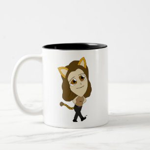 Taza Bicolor chibi catgirl