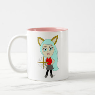 Taza Bicolor chibi catgirl