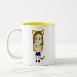 Taza Bicolor Chibi Catgirl