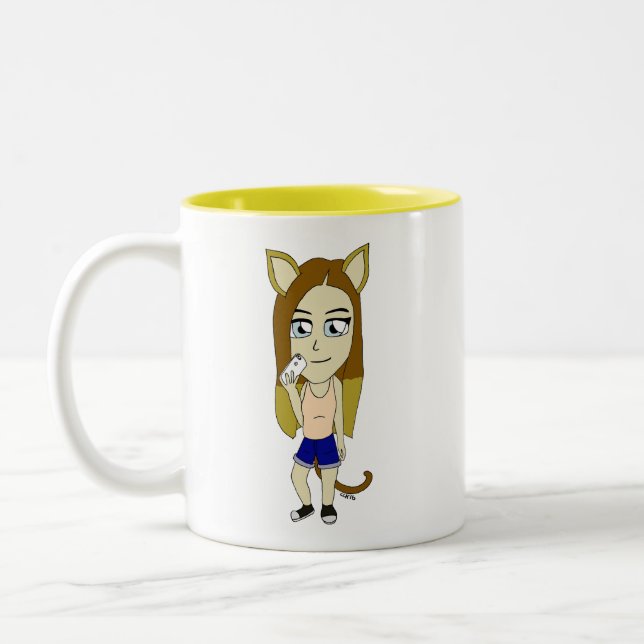 Taza Bicolor Chibi Catgirl (Izquierda)
