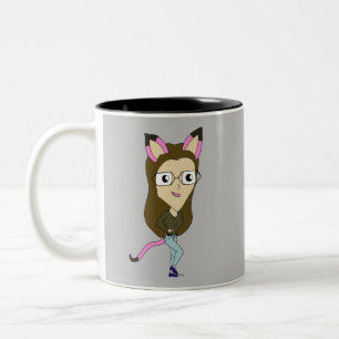 Taza Bicolor chibi catgirl