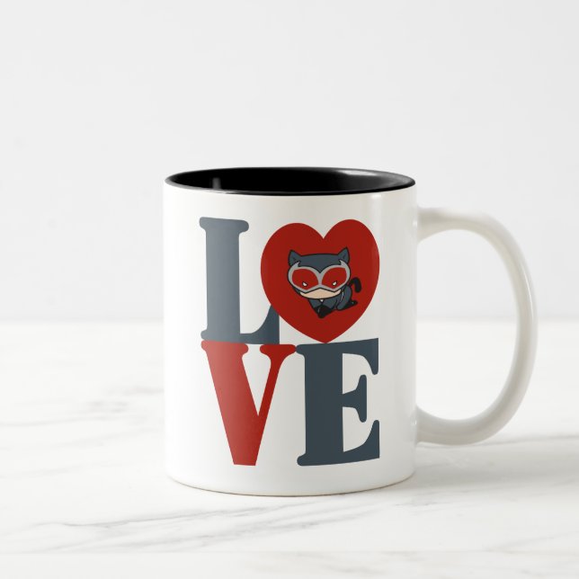 Taza Bicolor Chibi Catwoman LOVE (Derecha)