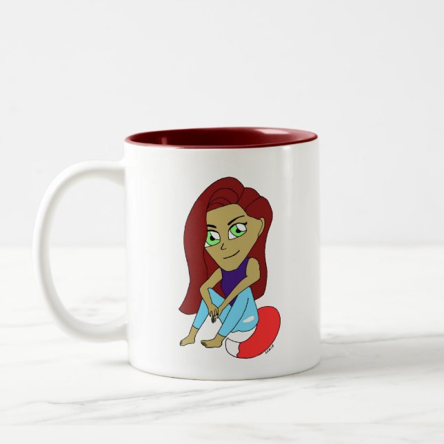 Taza Bicolor chibi foxy chica (Izquierda)