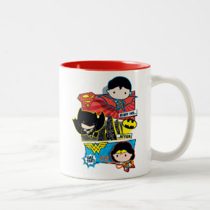 Taza Bicolor ¡Chibi Heroes Preparado Para La Acción!